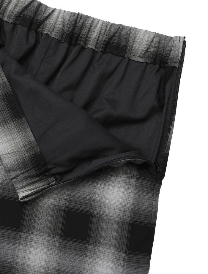 オンブレチェックワイドストレートパンツ 詳細画像 ブラック&times;ライトグレー 10