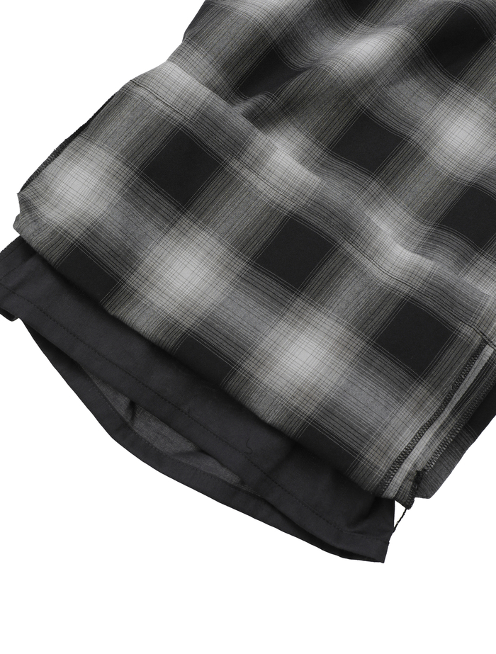 オンブレチェックワイドストレートパンツ 詳細画像 ブラック&times;ライトグレー 11