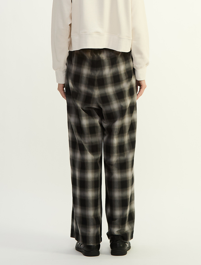 オンブレチェックワイドストレートパンツ 詳細画像 ブラック×ライトグレー 4