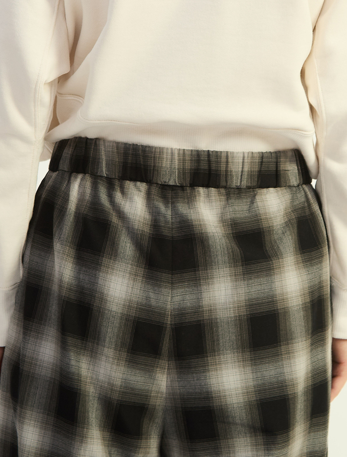オンブレチェックワイドストレートパンツ 詳細画像 ブラック×ライトグレー 6