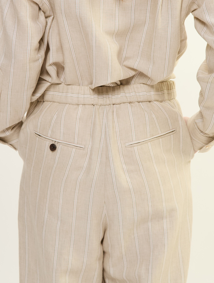 ヘンプコットンストライプストレートパンツ 詳細画像 ベージュ 7