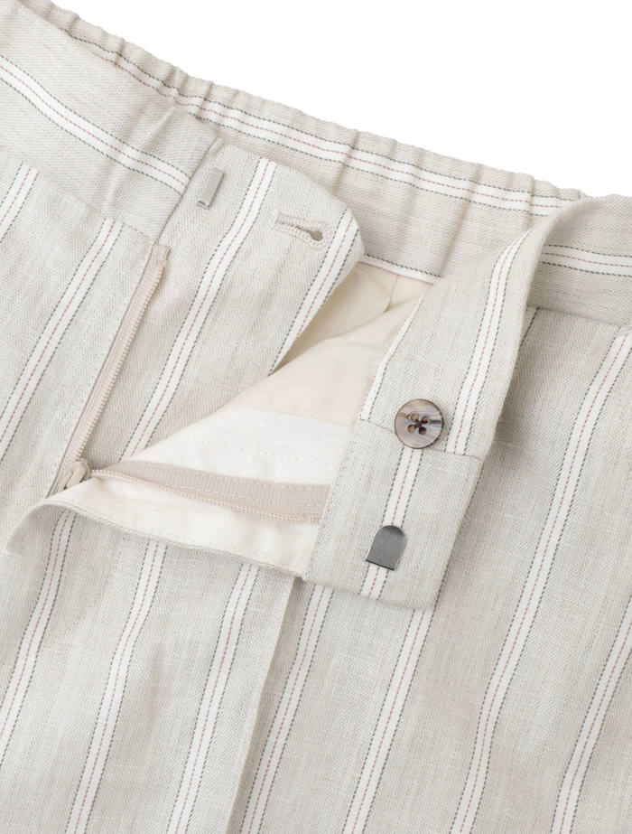 ヘンプコットンストライプストレートパンツ 詳細画像 ベージュ 8