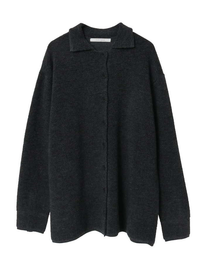 BONDパイルニットシャツカーディガン 詳細画像 チャコールグレー 1