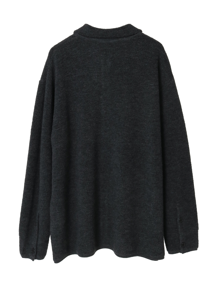 BONDパイルニットシャツカーディガン 詳細画像 チャコールグレー 2