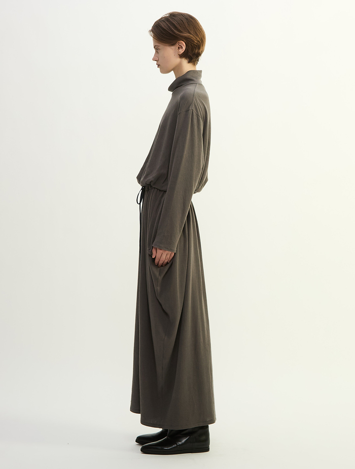 スーピマカシミヤダブルガーゼロングドレス 詳細画像 グレー 3