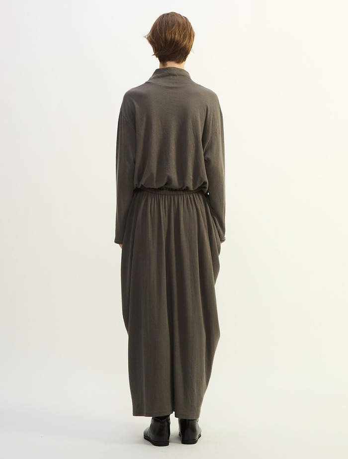 スーピマカシミヤダブルガーゼロングドレス 詳細画像 グレー 4