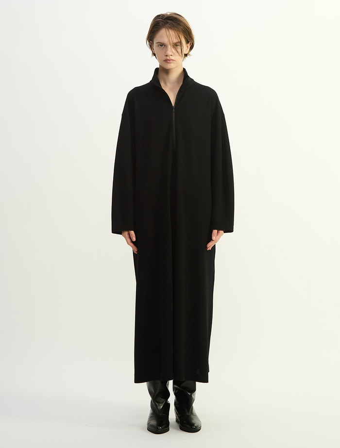 ウールミニワッフルハーフジップドレス 詳細画像 ブラック 4