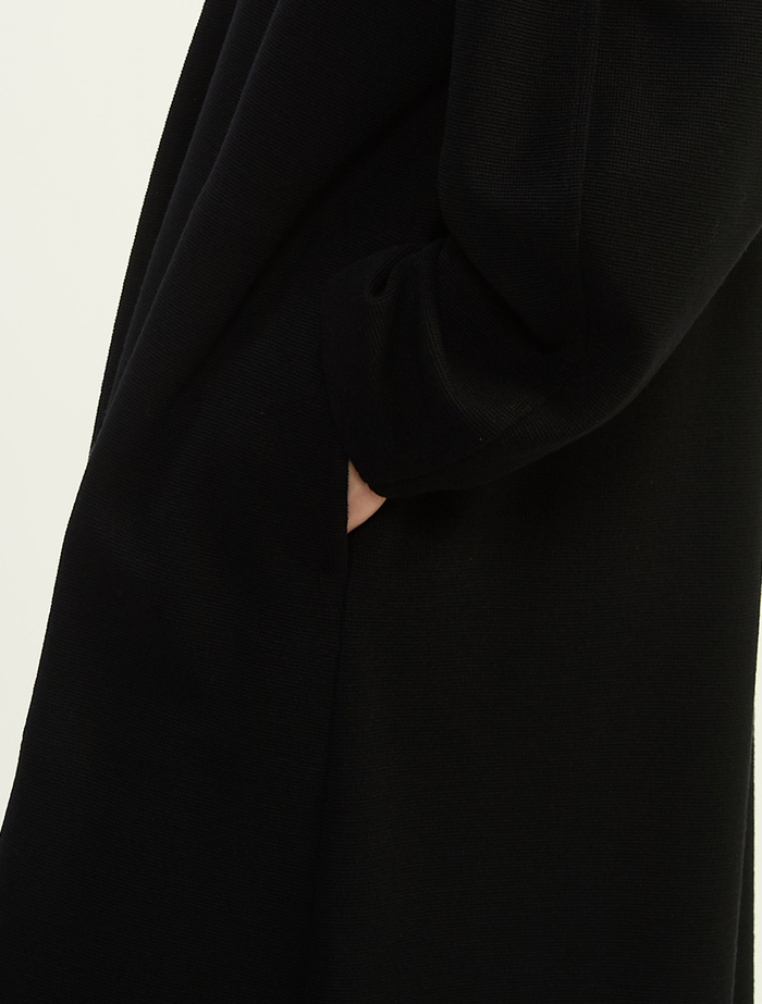 ウールミニワッフルハーフジップドレス 詳細画像 ブラック 6