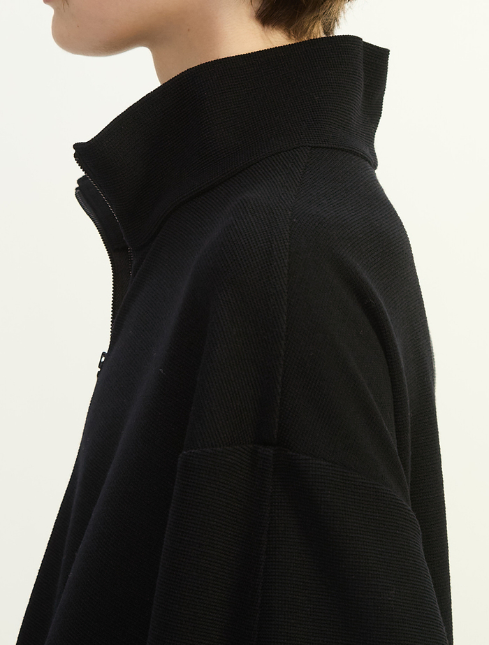 ウールミニワッフルハーフジップドレス 詳細画像 ブラック 7