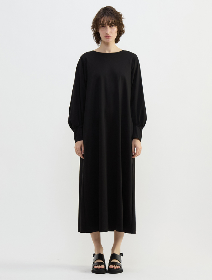 テンセルコットンスウェットロングワンピース 詳細画像 ブラック 2
