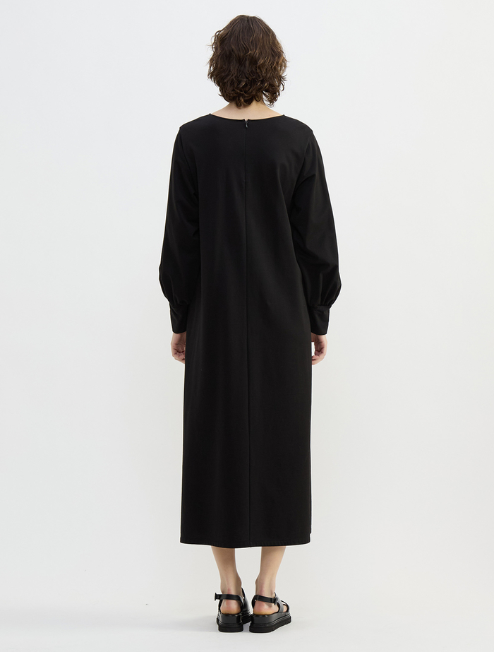 テンセルコットンスウェットロングワンピース 詳細画像 ブラック 4