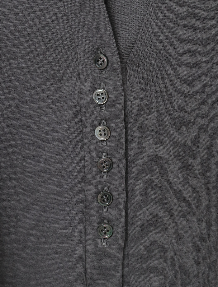 スーピマカシミヤダブルガーゼVネックカーディガン 詳細画像 グレー 9