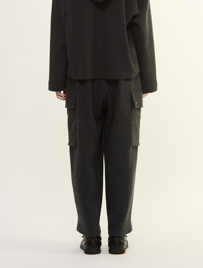 マットフィニッシュウールジャージカーゴパンツ 詳細画像 チャコールグレー 4