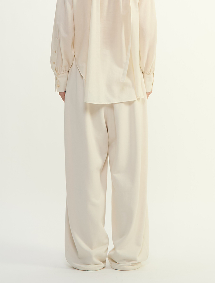 ソフト裏毛スウェットスラックスパンツ 詳細画像 アイボリー 4