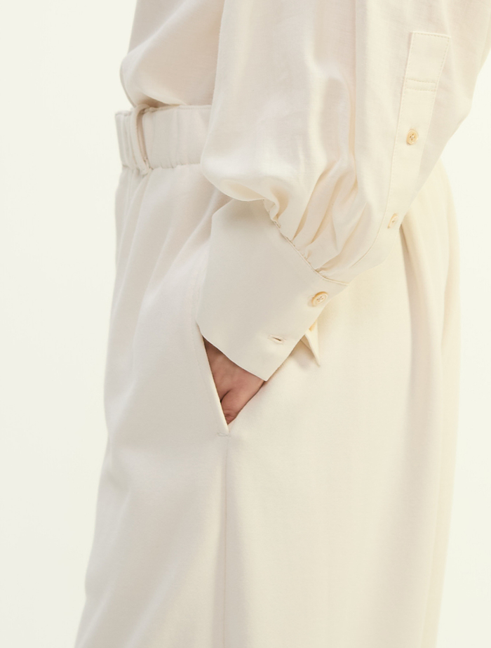 ソフト裏毛スウェットスラックスパンツ 詳細画像 アイボリー 6