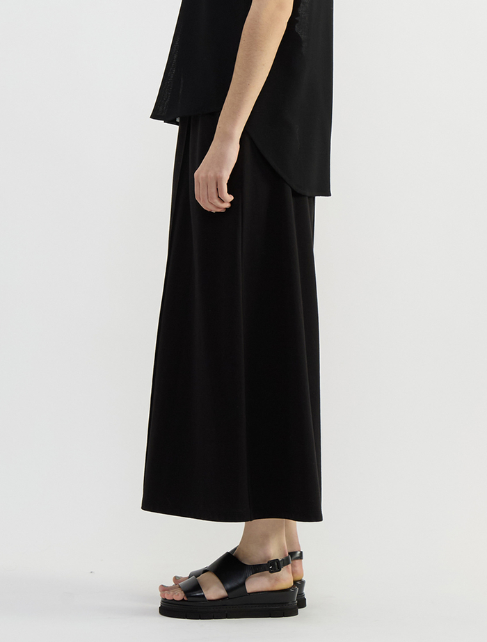 テンセルコットンスウェットフレアパンツ 詳細画像 ブラック 3