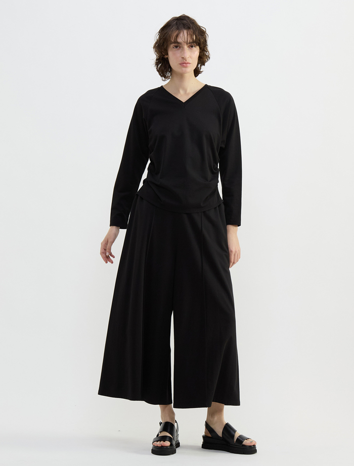 テンセルコットンスウェットフレアパンツ 詳細画像 ブラック 5