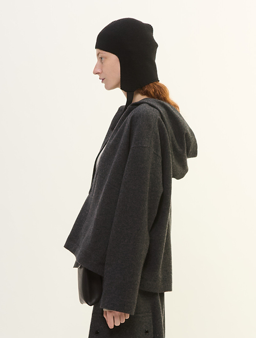 マットフィニッシュウールジャージフーディ