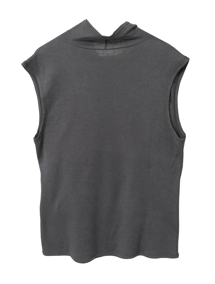 スーピマカシミヤダブルガーゼノースリーブトップス 詳細画像 グレー 5