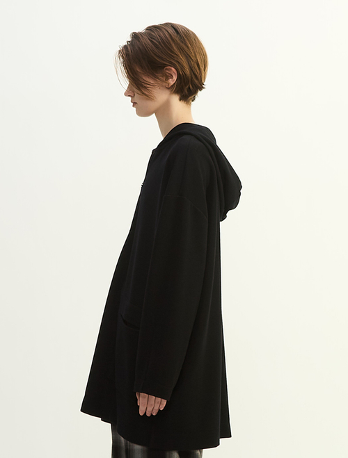 ウールミニワッフルハーフジップフーディ