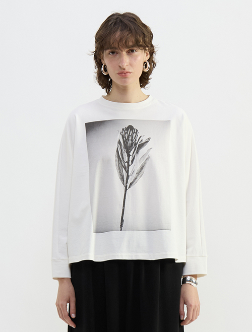 フォトプリントドルマンスリーブロングT-シャツ