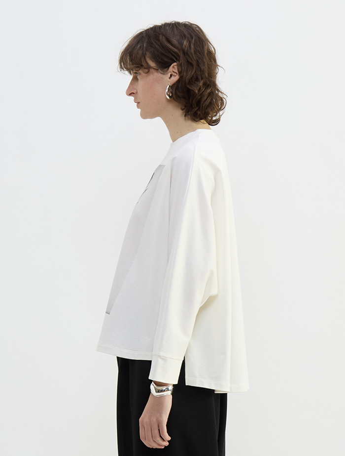 フォトプリントドルマンスリーブロングT-シャツ 詳細画像 ホワイト&times;ブラック 3