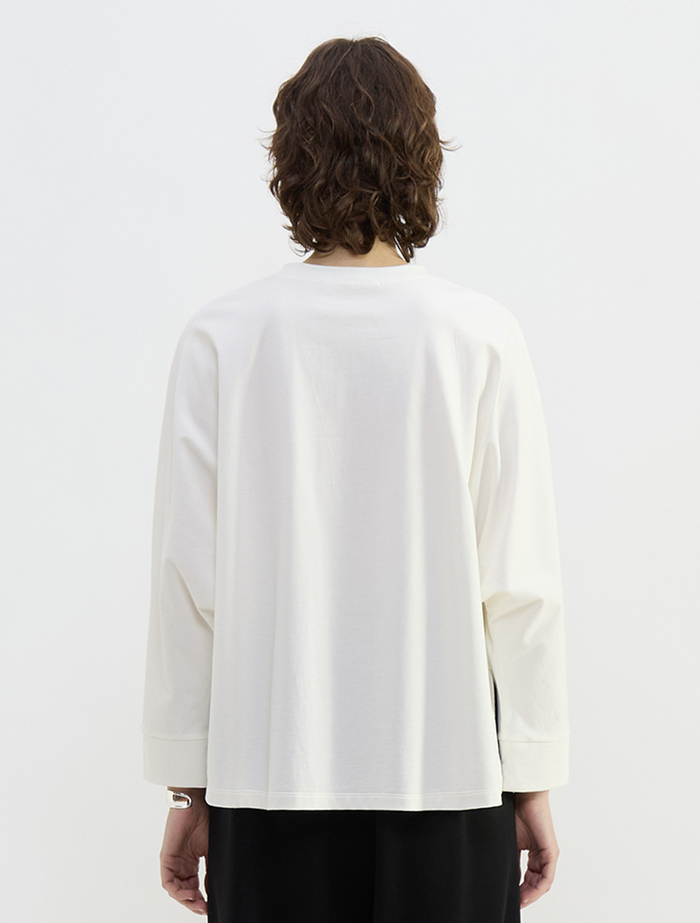 フォトプリントドルマンスリーブロングT-シャツ 詳細画像 ホワイト&times;ブラック 4