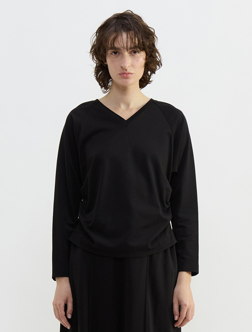 テンセルコットンスウェットウエストタックプルオーバー