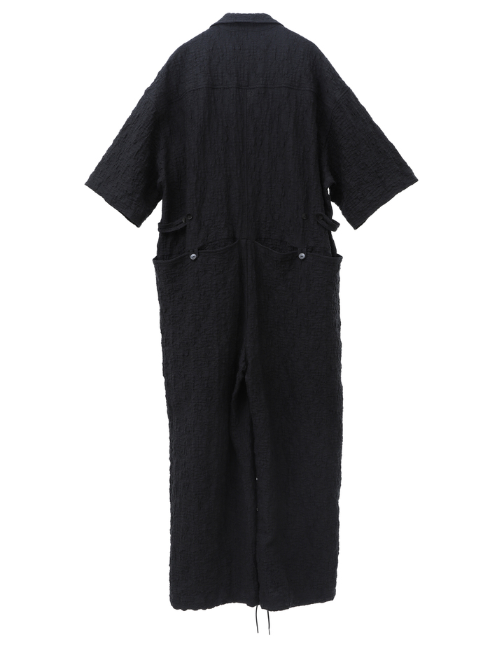 【ESLOW/エスロー】RASCHEL JAQUARD JUMPSUITS 詳細画像 ブラック 2