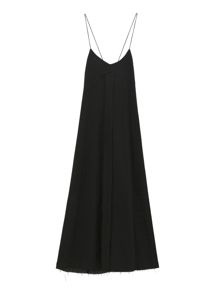 【ESLOW/エスロー】LINEN PANAMA CAMISOLE DRESS 詳細画像 ブラック 2