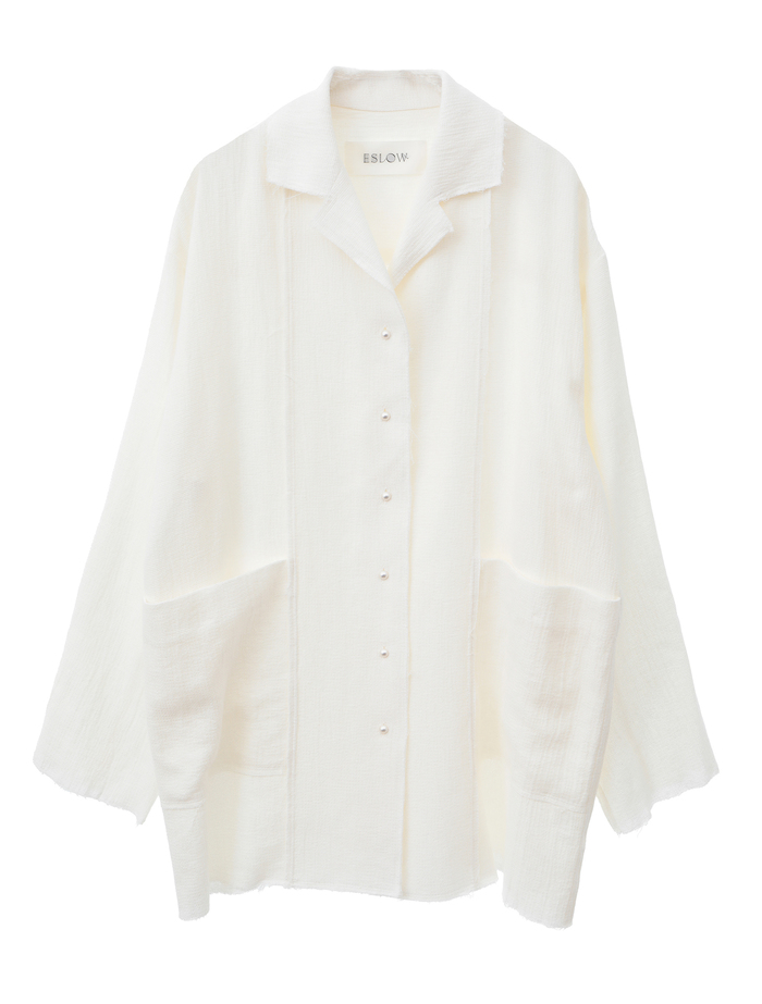 【ESLOW/エスロー】LINEN PANAMA CHORE JACKET 詳細画像 ホワイト 1