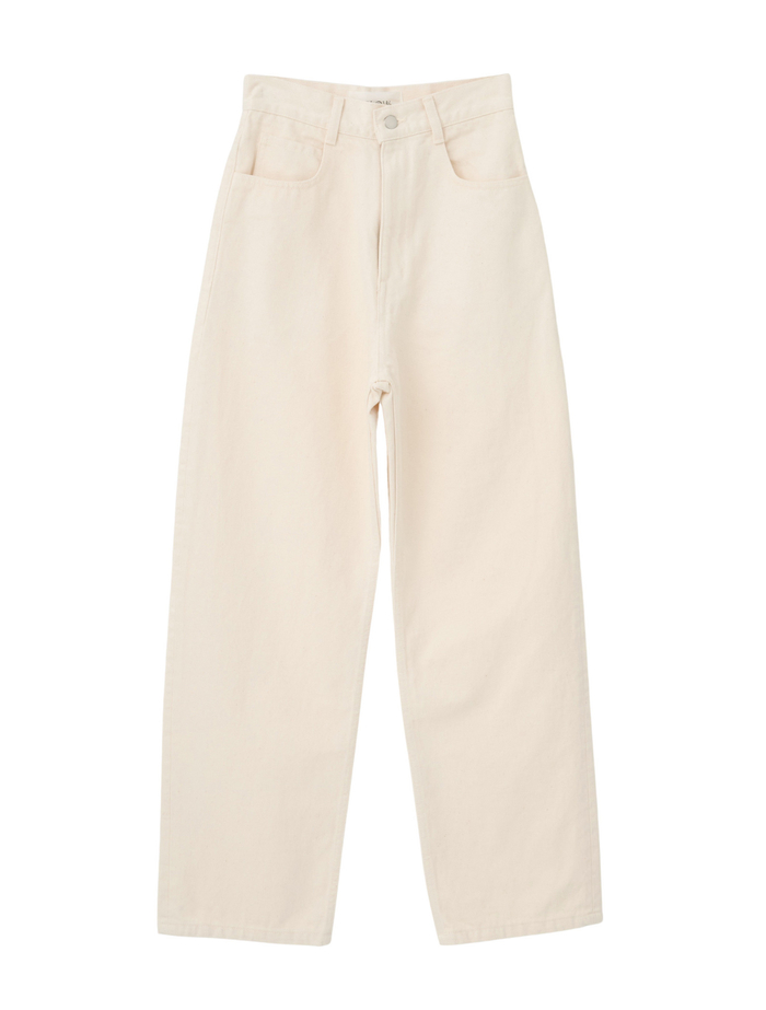 【ESLOW/エスロー】DENIM WIDE STRIGHT PANTS 詳細画像 アイボリー 1