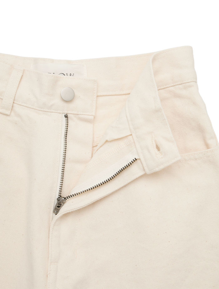 【ESLOW/エスロー】DENIM WIDE STRIGHT PANTS 詳細画像 アイボリー 4