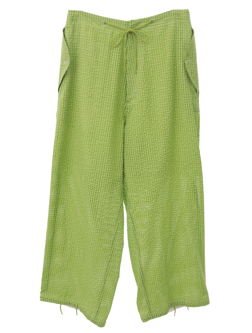 【ESLOW/エスロー】SHEERED GINGHAM PARACHUTE PANTS