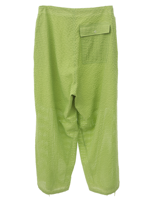 【ESLOW/エスロー】SHEERED GINGHAM PARACHUTE PANTS