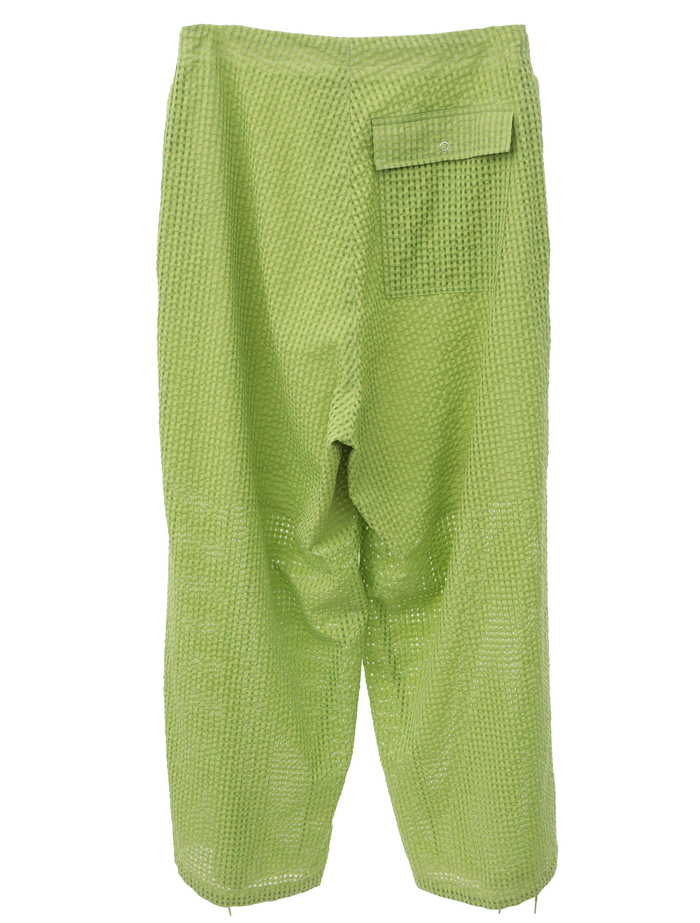 【ESLOW/エスロー】SHEERED GINGHAM PARACHUTE PANTS 詳細画像 アップルグリーン 2