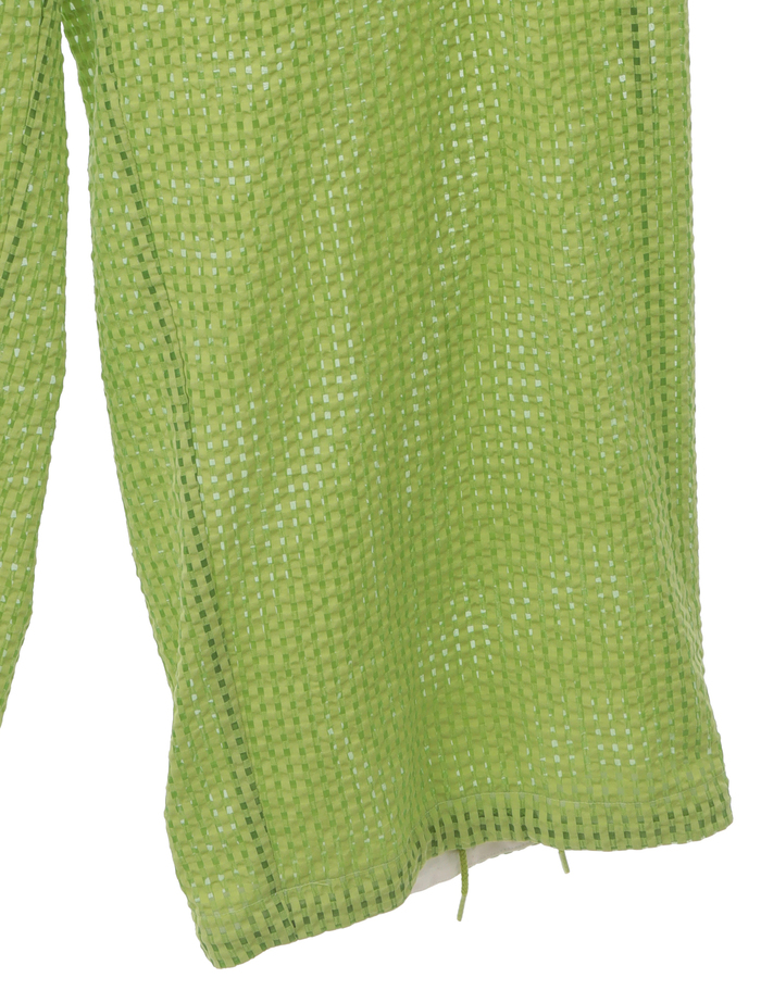 【ESLOW/エスロー】SHEERED GINGHAM PARACHUTE PANTS 詳細画像 アップルグリーン 4