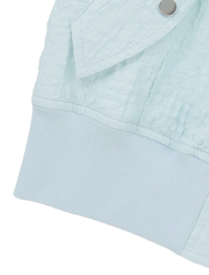 【ESLOW/エスロー】RASCHEL JAQUARD SLEEVELESS MA-1 詳細画像 ミントブルー 7