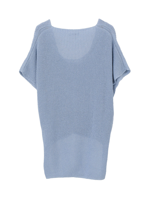 【ESLOW/エスロー】PAPER COTTON KNIT LAYERED TOP