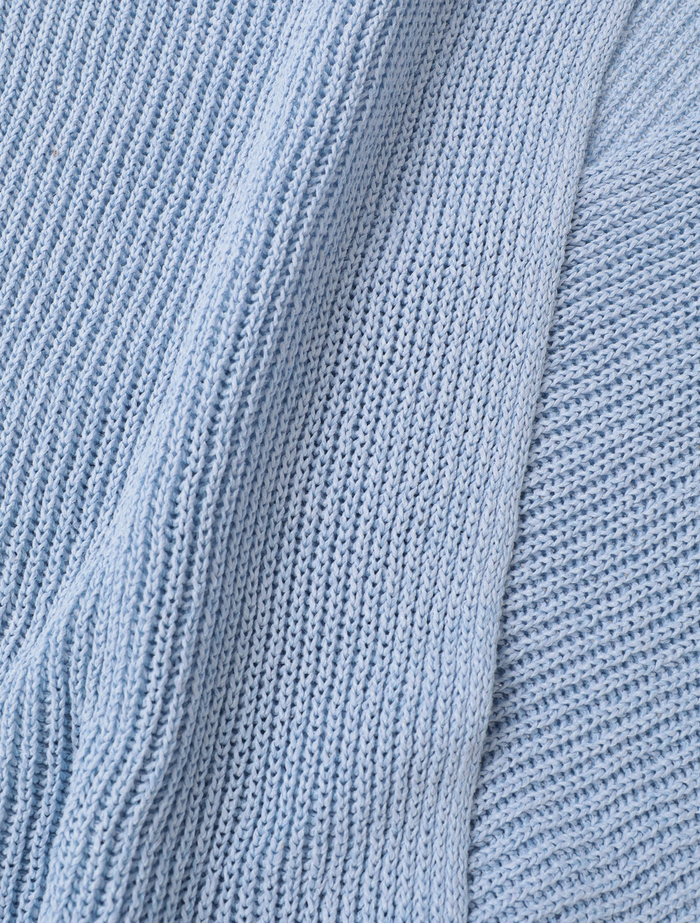 【ESLOW/エスロー】PAPER COTTON KNIT LAYERED TOP 詳細画像 サックスブルー 11