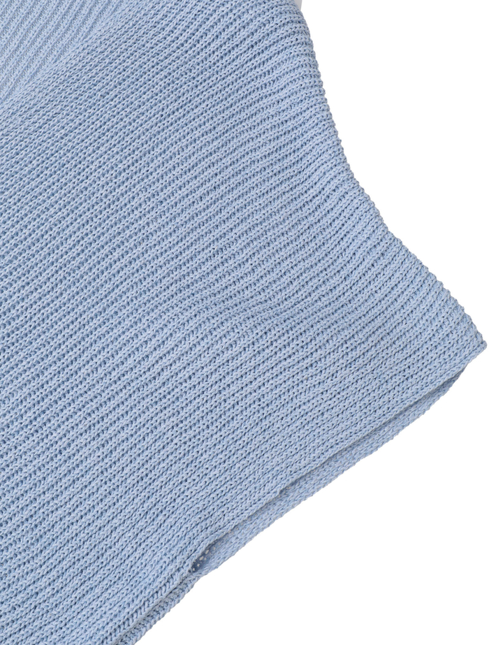 【ESLOW/エスロー】PAPER COTTON KNIT LAYERED TOP 詳細画像 サックスブルー 4