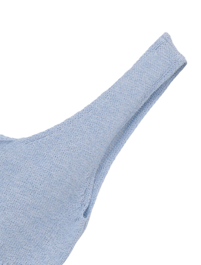 【ESLOW/エスロー】PAPER COTTON KNIT LAYERED TOP 詳細画像 サックスブルー 9