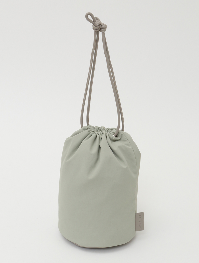 【ESLOW/エスロー】NYLON I-LINED DRAWSTRING BAG 詳細画像 ライトミント 8