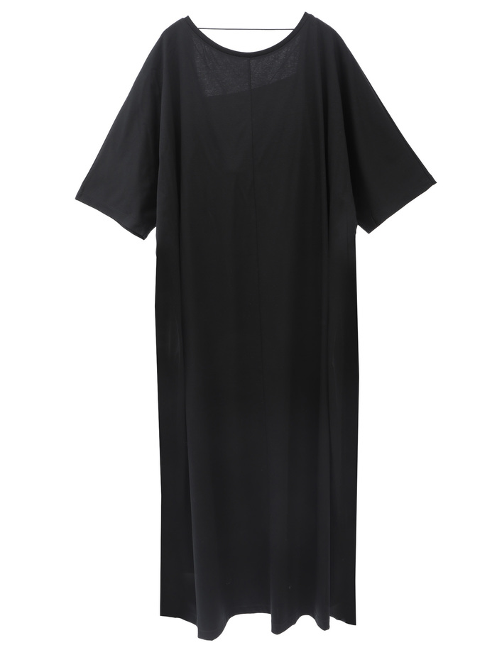 【ESLOW/エスロー】PLAIN JERSEY LAYERED DRESS 詳細画像 ブラック 1