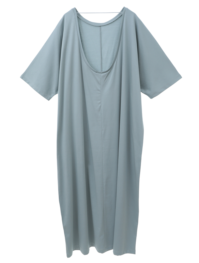 【ESLOW/エスロー】PLAIN JERSEY LAYERED DRESS 詳細画像 サックスブルー 8