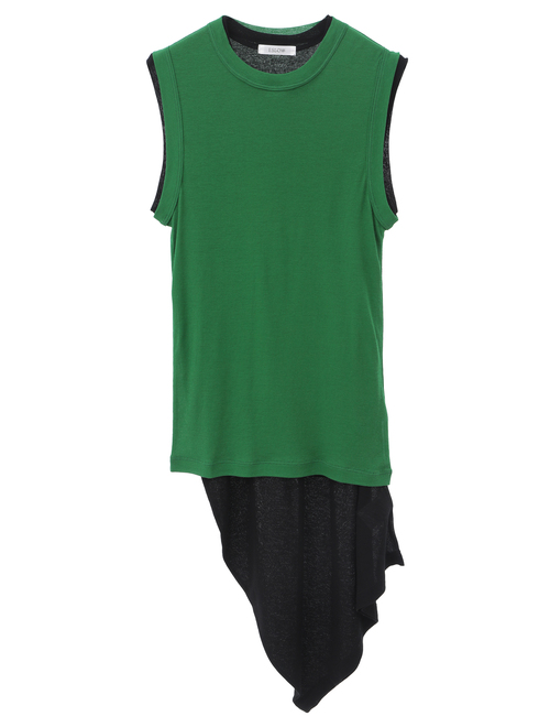 【ESLOW/エスロー】SHEERED JERSEY LAYERED TANK TOP