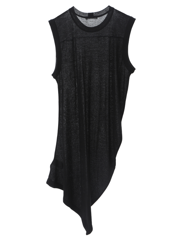 【ESLOW/エスロー】SHEERED JERSEY LAYERED TANK TOP 詳細画像 ブラック×グリーン 10