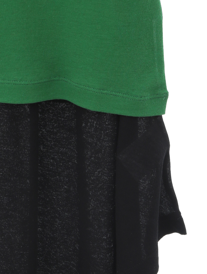 【ESLOW/エスロー】SHEERED JERSEY LAYERED TANK TOP 詳細画像 ブラック×グリーン 5