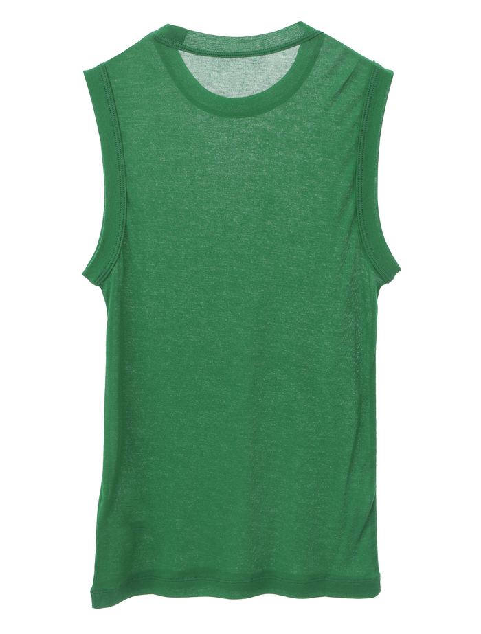【ESLOW/エスロー】SHEERED JERSEY LAYERED TANK TOP 詳細画像 ブラック×グリーン 7