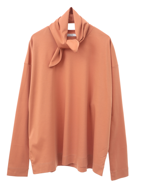 【ESLOW/エスロー】PLAIN JERSEY LONG TEE w/ SCARF